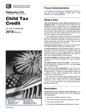  Child Tax Credit Form 2018