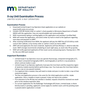  Limited Scope X Ray Operator Application 2018