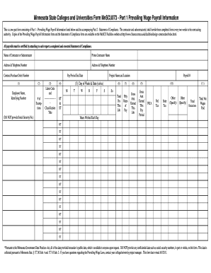  Mnscu073 Payroll Form 2011-2024