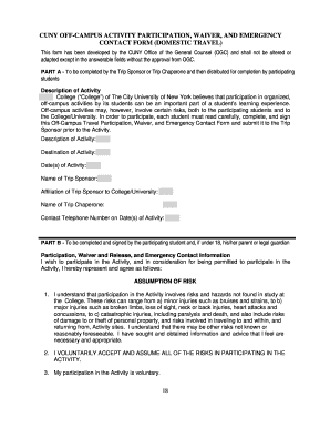  This Form Has Been Developed by the CUNY Office of the General Counsel OGC and Shall Not Be Altered or 2018-2024