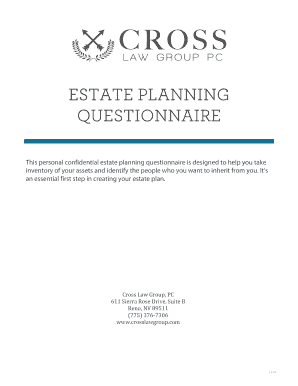 Questionnaire Estate Planning Revised DOCX  Form