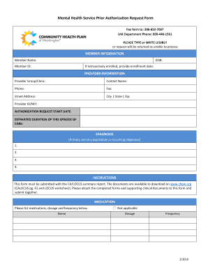  MCO Authorization Forms Better Health Together 2018