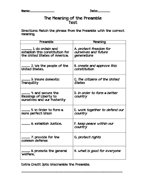 Preamble Phrases  Form