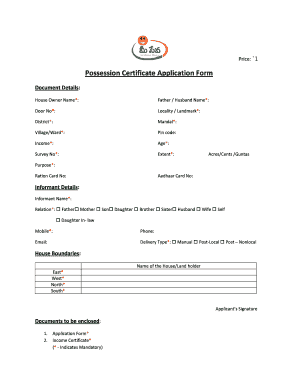 House Ownership Certificate Telangana PDF  Form