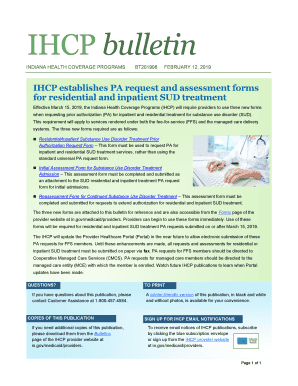 IHCP Establishes PA Request and Assessment Forms