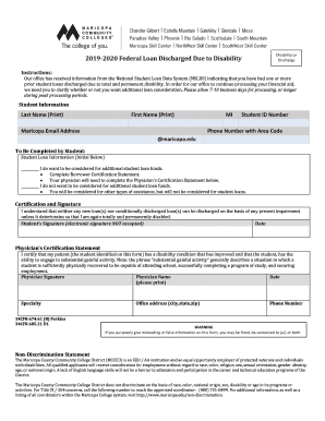  Disability Ln 9 20 Federal Loan Discharged Due to Disability 2019