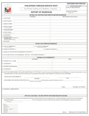 Philippines Marriage Form