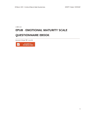 Emotional Maturity Scale Questionnaire PDF  Form