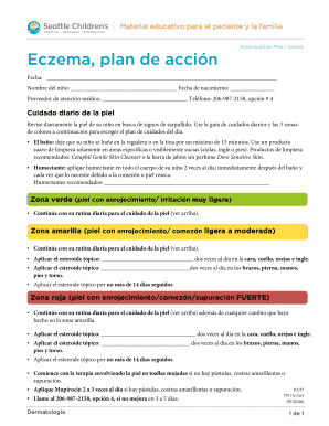 PE1309S Eczema Action Plan Spanish  Form