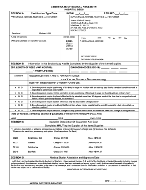 Cmn for Hospital Beds  Form