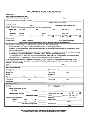 Facility Use Application XLS  Form