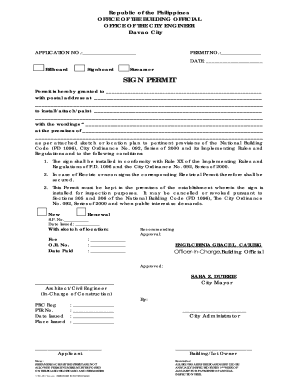 Occupational Permit Davao  Form
