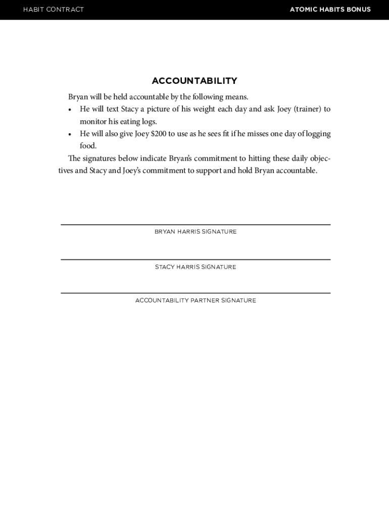 Atomic Habits Contract  Form