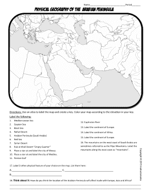Physical Geography of the Arabian Peninsula Worksheet Answers  Form