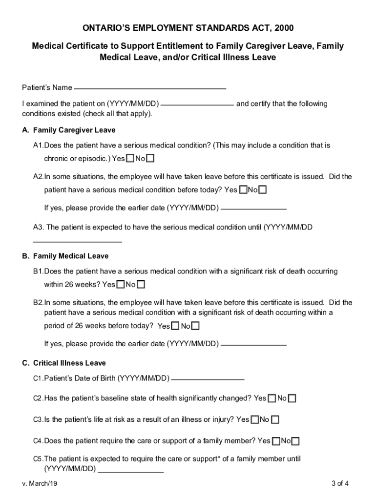 Family Caregiver Leave Form