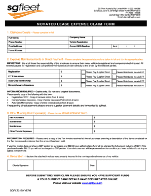 Sg Fleet Claim Form