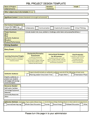 Pbl Template PDF  Form