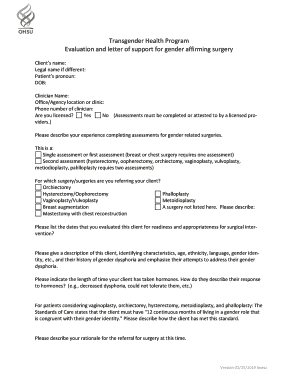 Gender Affirming Surgery Letter Template  Form