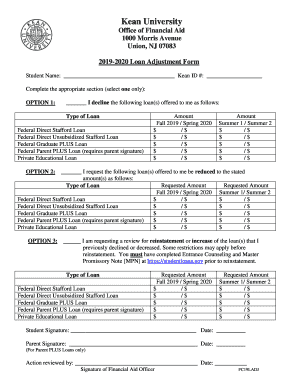 Get And Sign 2019 2020 Loan Adjustment Form Fill Out And