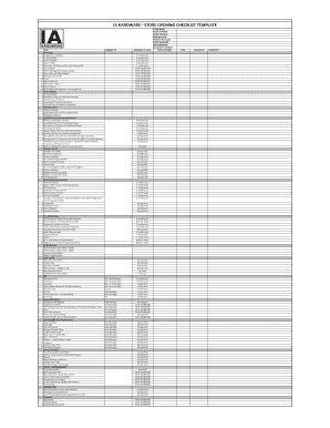 New Store Opening Checklist Excel  Form