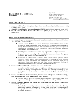 CV Jaiveer Shergill  Form