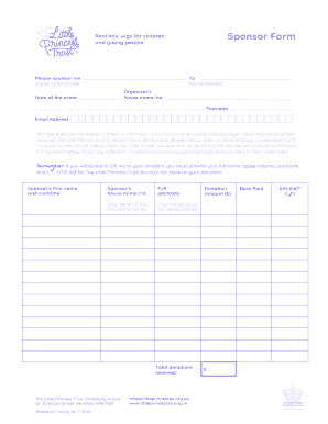 Princess Trust Hair Donation Form