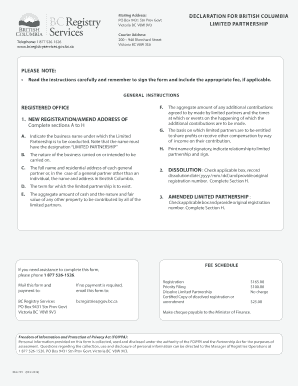 REG 791 Declaration for BC Limited PartnershipV2 Indd  Form