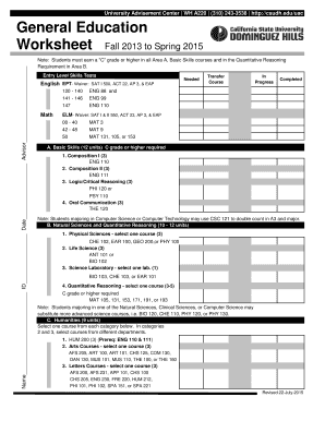  Csudh Worksheet 2015-2024