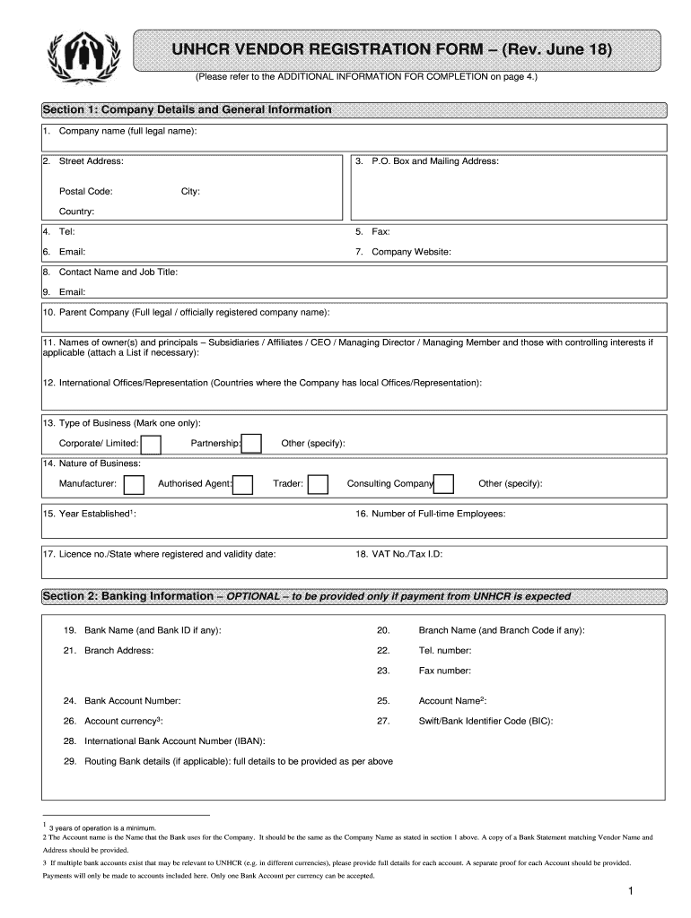  Form Unhcr 2018-2024