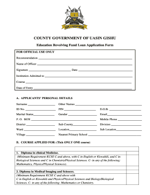 Uasin Gishu County Scholarship  Form
