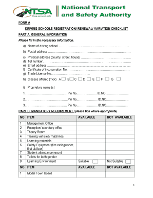 Ntsa Medical Form