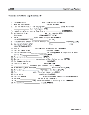 English Grammar Exercises  Form