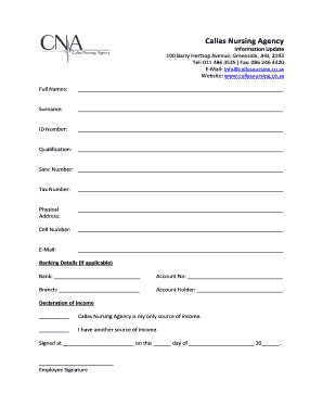 Callas Nursing Agency  Form