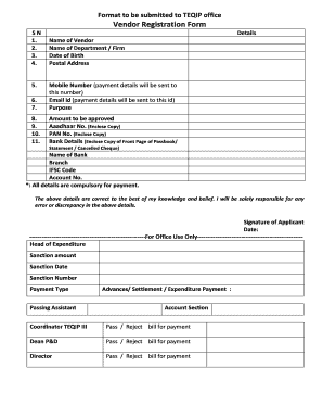 Vendor Registration Form