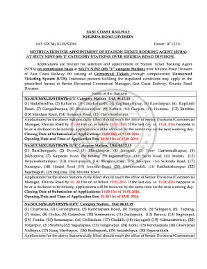 Stba Full Form in Railway