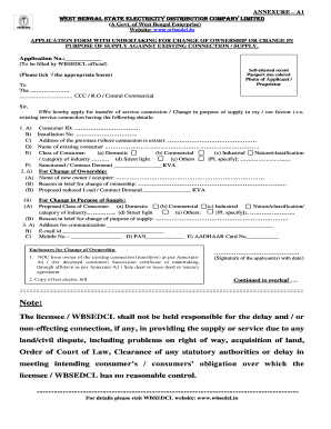 Wbsedcl Change of Ownership Form PDF
