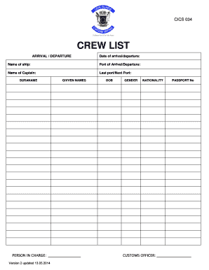 Crew List PDF  Form