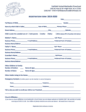  Nursery School Admission Form Format 2019-2024