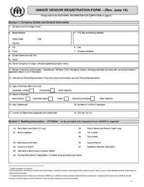 Unhcr Vendor Registration Form
