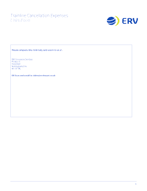 Erv Trainline Insurance  Form