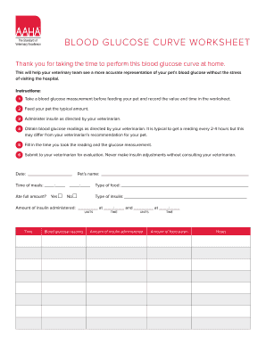 Glucose Curve Worksheet  Form