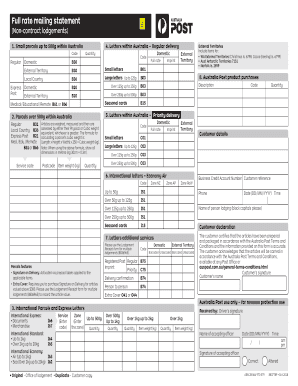  Full Rate Mailing Statement 8837789 Australia Post 2018