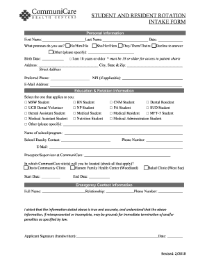  STUDENT and RESIDENT ROTATION 2018-2024