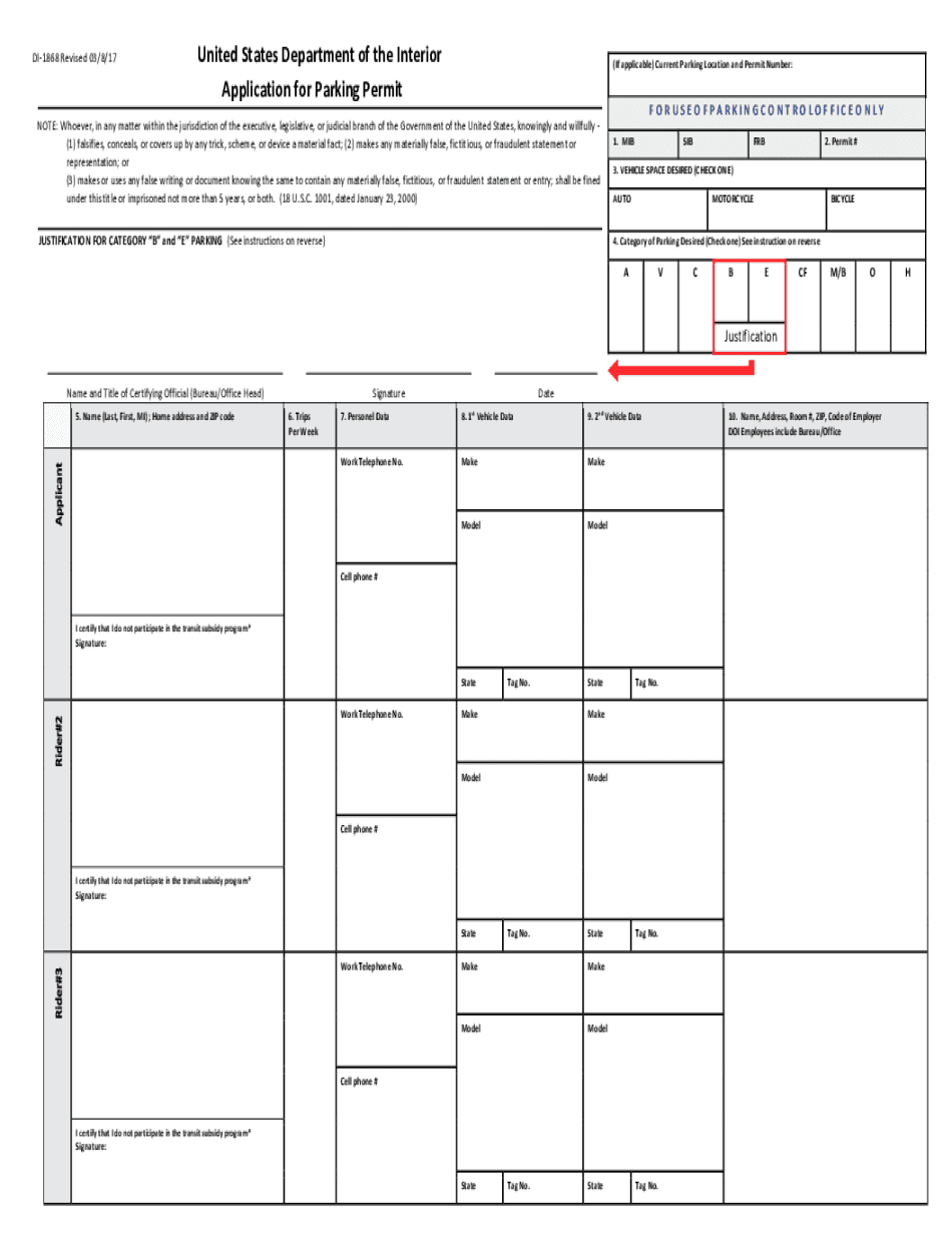  If Applicable Current Parking Location and Permit Number 2017-2024