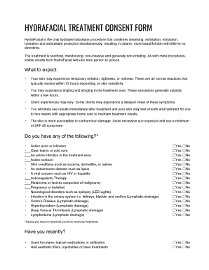 Hydrafacial Consent Form