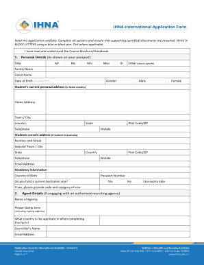Ihna Application Form