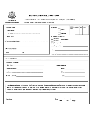 Get and Sign Library Registration Form
