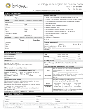 Neurology Immunoglobulin Referral Form