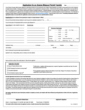 Application for an Ameren Missouri Permit Transfer Date  Form