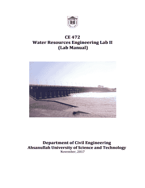 Water Resources Engineering Lab Manual PDF  Form